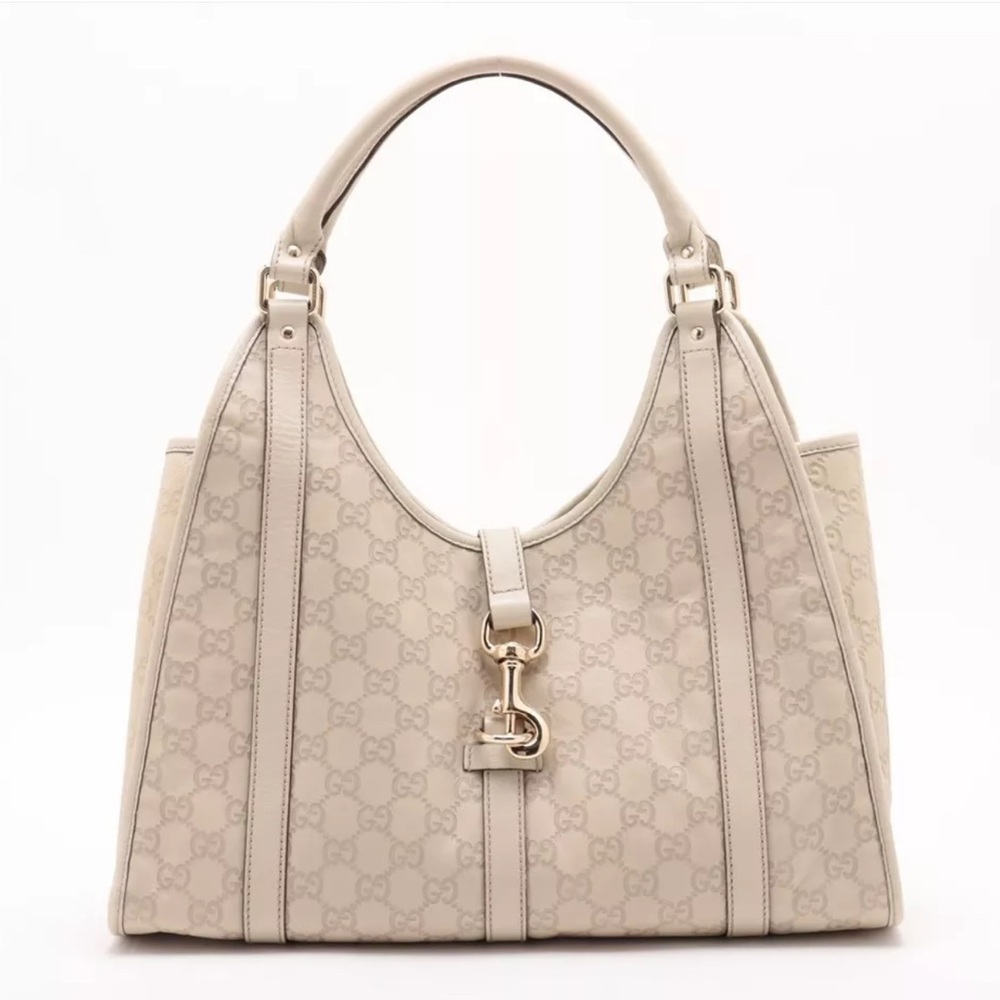 Gucci Guccissima Bardot Hobo Ivory